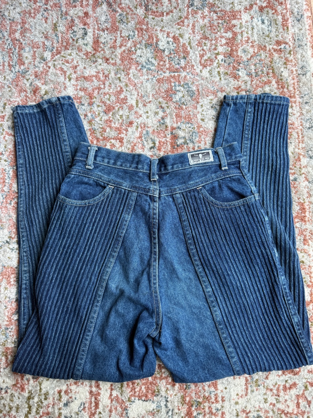 Vintage 80s Sergio Valente Ribbed Panel Jeans - Picture 4 of 6